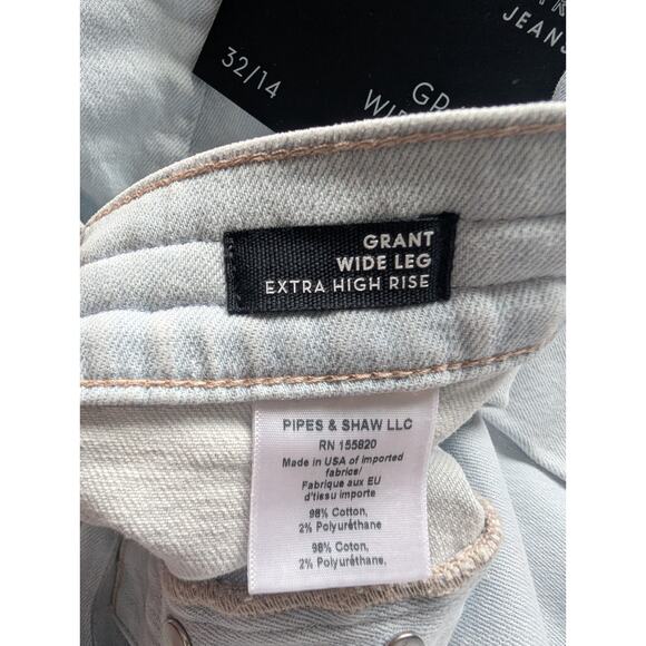 NWT Veronica Beard Grant Braided High Waist Wide Leg Jeans Size 32 Aspen #4D454 - Picture 12 of 13